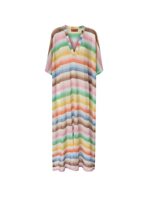 Missoni V-neck zigzag-motif cover-up - Neutrals - zdjęcie produktu nr 1