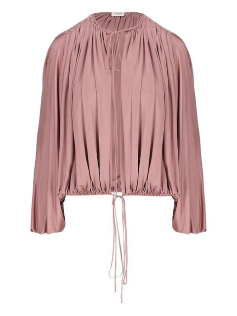 Saint Laurent drawstring gathered-shoulder blouse - Pink - zdjęcie produktu nr 1