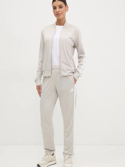 adidas dres 3-Stripes damski kolor beżowy JD2686 - zdjęcie produktu nr 1