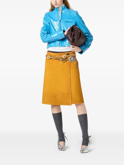 Miu Miu suede midi skirt - Brown