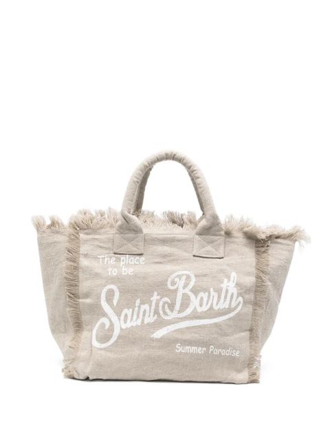 MC2 Saint Barth fringed handle beach bag - Neutrals - zdjęcie produktu nr 1