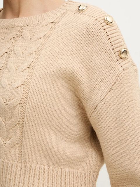 Morgan sukienka i sweter RMNATE kolor beżowy mini dopasowana RMNATE