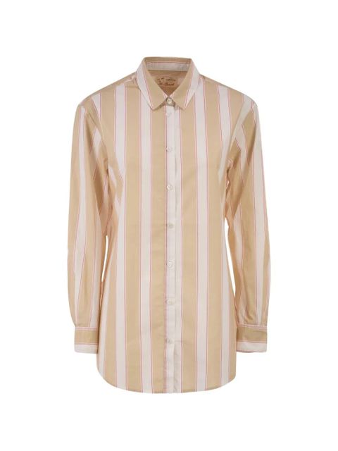MC2 Saint Barth striped embroidered-logo shirt - Neutrals - zdjęcie produktu nr 1