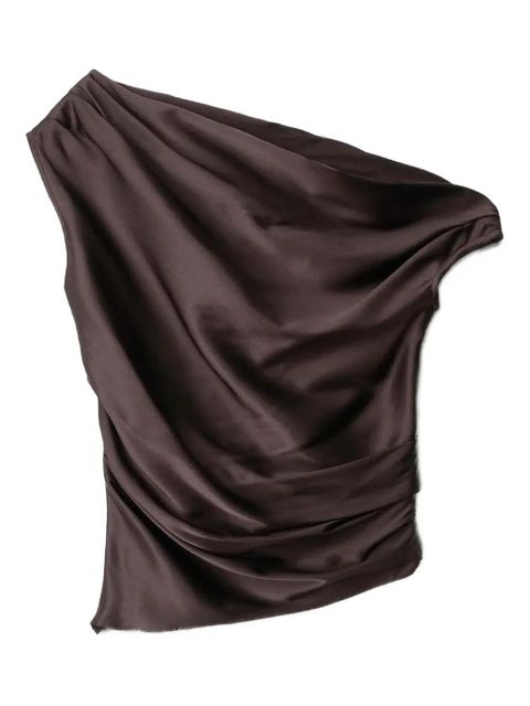 STAUD draped asymmetric top - Brown - zdjęcie produktu nr 1