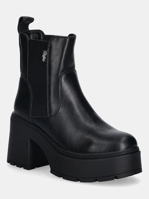 Buffalo sztyblety Mila Chelsea damskie kolor czarny na słupku 1220083-BLK - zdjęcie produktu nr 1