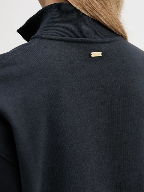 Barbour bluza bawełniana Sara damska kolor granatowy z aplikacją LOL0667