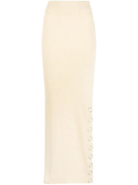 Jil Sander snap-button rib-knit maxi skirt - Neutrals - zdjęcie produktu nr 1