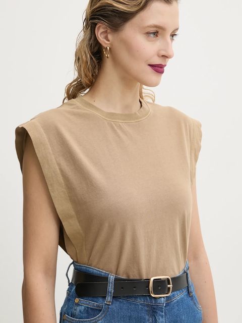 Sessun top bawełniany kolor beżowy 25208002 - zdjęcie produktu nr 1
