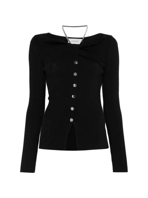 Sportmax button-up necklace-detail cardigan - Black - zdjęcie produktu nr 1