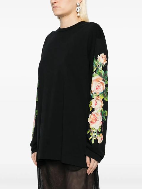 Simone Rocha floral-print T-shirt - Black
