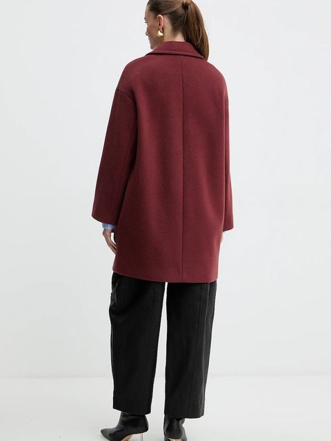 MAX&Co. płaszcz z dodatkiem wełny kolor bordowy 2526016023200