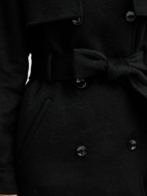 Silvian Heach płaszcz z wełną GONZALEZ kolor czarny GPA25162CP