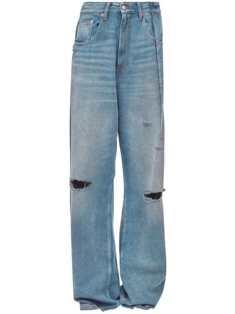 MM6 Maison Margiela pleated bootcut jeans - Blue - zdjęcie produktu nr 1