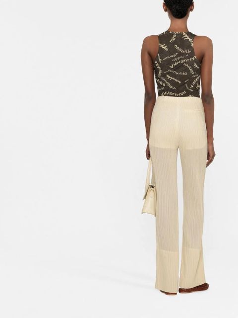 Nanushka high-waisted straight-leg trousers - Neutrals