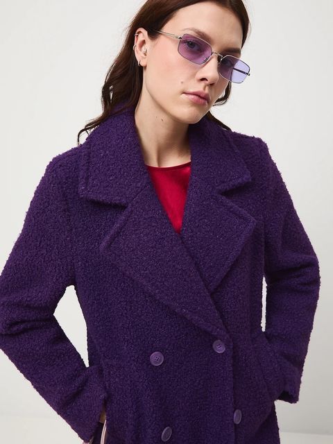 Medicine płaszcz damski kolor fioletowy