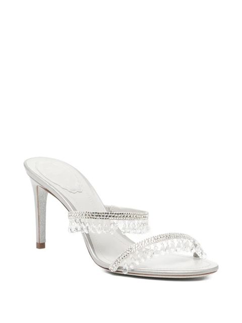 René Caovilla 80mm chandelier pearl slider sandals - Metallic - zdjęcie produktu nr 2