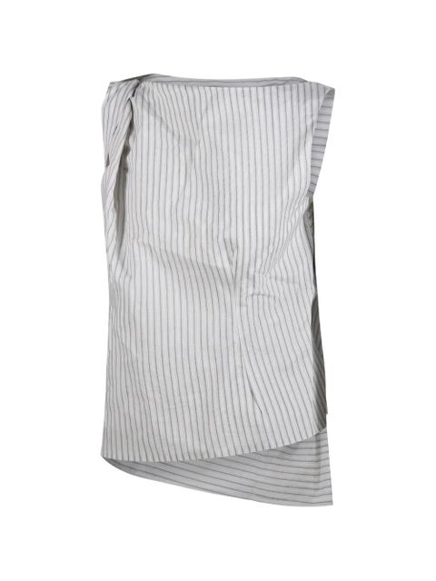 Róhe stripe-pattern draped top - White