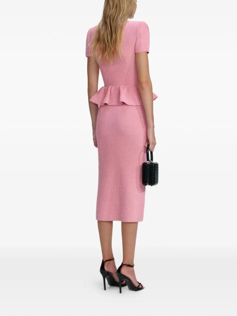 Self-Portrait beaded-embellishment midi dress - Pink