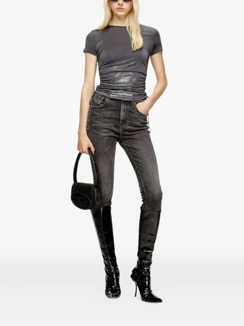 Diesel T-Rey metallic-detail cinched top - Grey - zdjęcie produktu nr 2