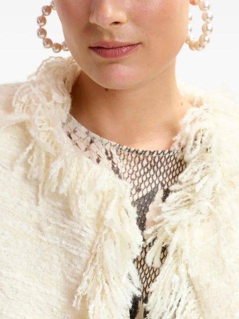 Essentiel Antwerp fringe tweed jacket - Neutrals
