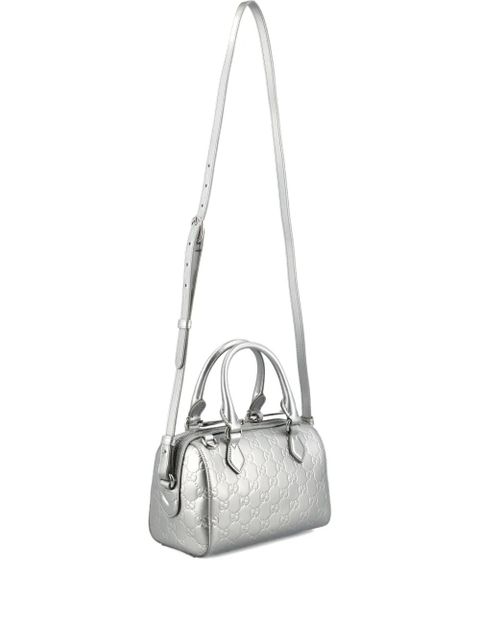 Gucci GG Emblem small handle bag - Silver - zdjęcie produktu nr 1