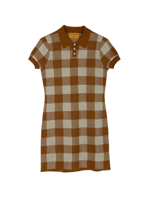 Guest In Residence gingham polo mini dress - Brown - zdjęcie produktu nr 1
