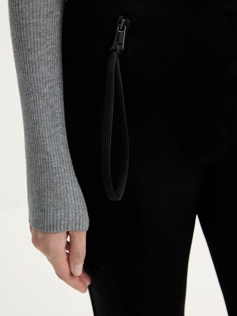 Pinko spodnie damskie kolor czarny dzwony high waist 106093 A04I