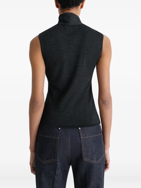 LEMAIRE tie-neck knitted vest - Black - zdjęcie produktu nr 2