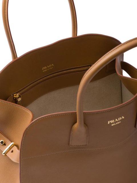 Prada large leather tote bag - Brown