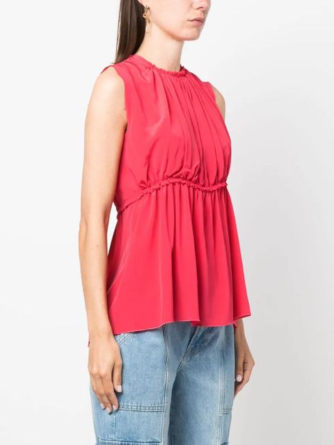 Lanvin ruched sleeveless silk blouse - Pink - zdjęcie produktu nr 2