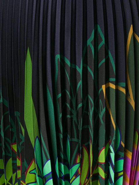 Valentino Garavani pleated floral-print skirt - Blue