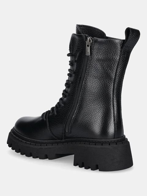 Answear.LAB workery skórzane kolor czarny na platformie lekko ocieplone