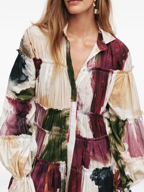 Aje Cait ruffled long-sleeve maxi dress - Neutrals