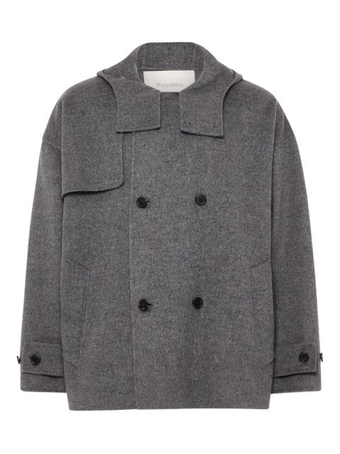 JW Anderson hooded double-breasted coat - Grey - zdjęcie produktu nr 1
