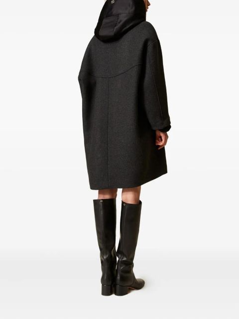 TWINSET hooded single-breasted coat - Black