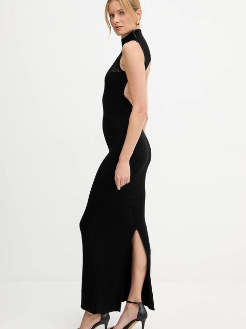 Patrizia Pepe sukienka kolor czarny maxi dopasowana 8A1555 K143