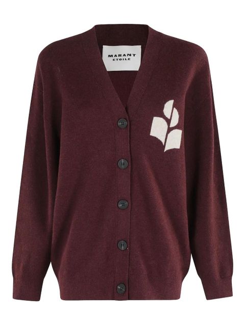 MARANT ÉTOILE logo V-neck cardigan - Red - zdjęcie produktu nr 1