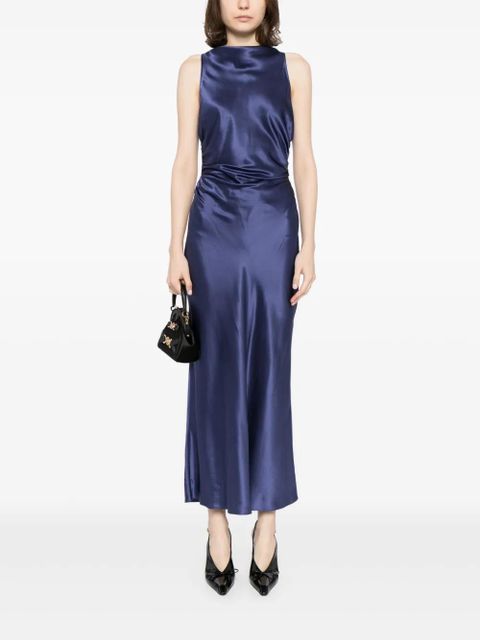 Reformation Casette draped silk dress - Blue - zdjęcie produktu nr 2