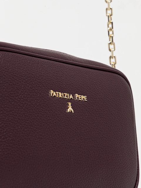 Patrizia Pepe torebka skórzana kolor bordowy CB0071 L001