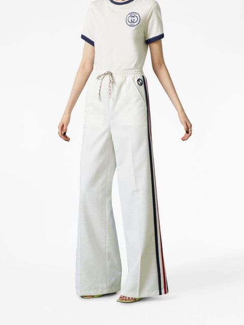 Gucci Web-striped jacquard trousers - White
