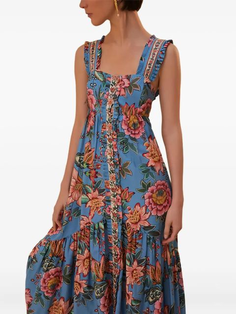 FARM Rio Wonderful Bouquet floral ruffled maxi dress - Blue