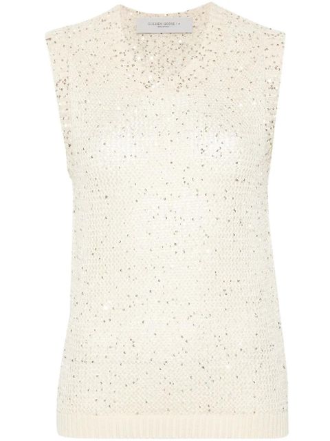 Golden Goose Melyssa sequin-embellished knitted top - Neutrals - zdjęcie produktu nr 1