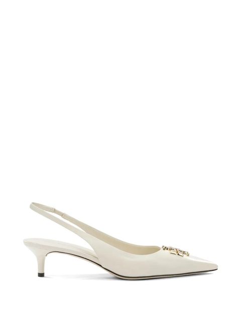 Tory Burch appliqued leather heeled pumps - Neutrals - zdjęcie produktu nr 1