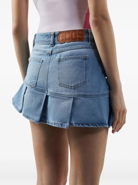 GCDS pleated miniskirt - Blue