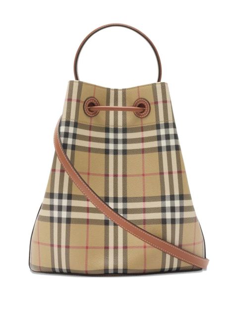 Burberry small Check bucket bag - Neutrals