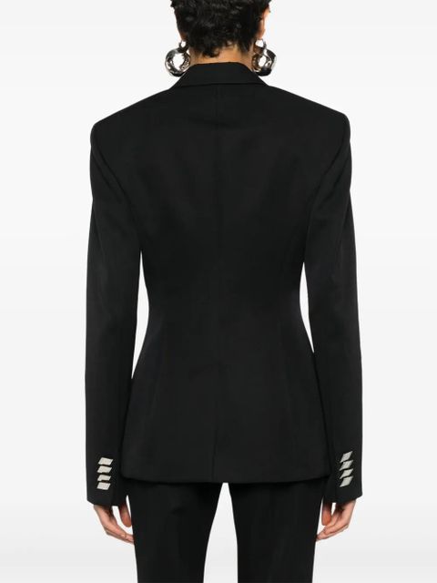 The Attico single-breasted virgin-wool blazer - Black