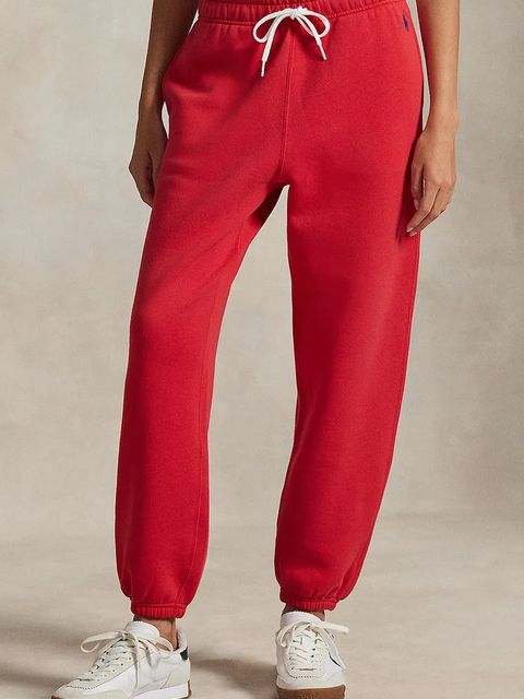 Polo Ralph Lauren spodnie dresowe damskie kolor czerwony gładkie 211971700 - zdjęcie produktu nr 1