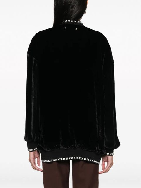 Golden Goose Journey embroidered velvet jacket cardigan - Black