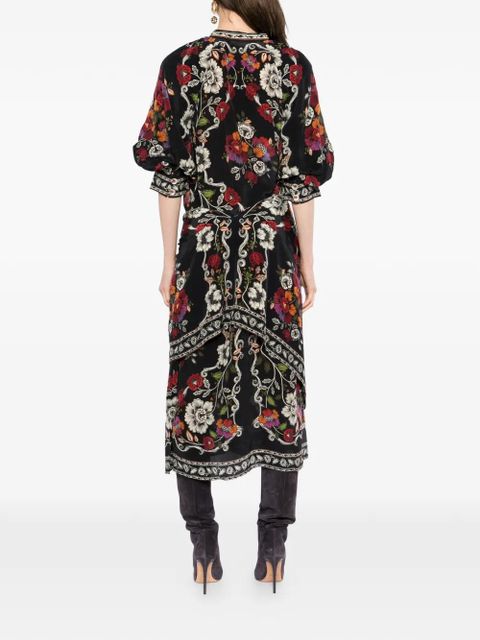 FARM Rio Rococo Flowers midi dress - Black