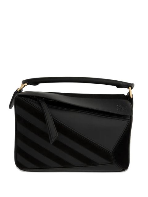 LOEWE Puzzle suede clutch bag - Black - zdjęcie produktu nr 1